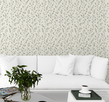 Living room wallpaper tiny floral design - TenStickers