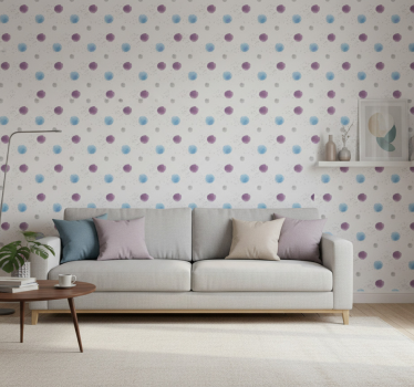 Living room wallpaper vibrant spotty circles - TenStickers