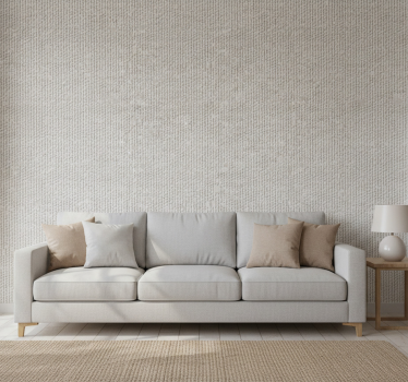 Living room wallpaper white natural fiber look - TenStickers