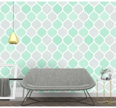 Living room wallpaper with geometric textured designs - TenStickers