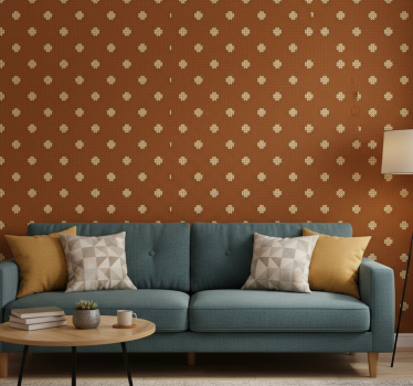 Living room wallpaper with polka dot knitted design - TenStickers