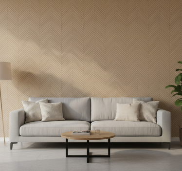 Living room wallpaper wooden chevron pattern - TenStickers