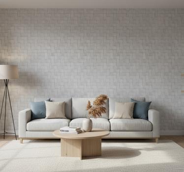 Living room wallpaper woven grey texture - TenStickers