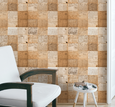 Manuscript patterns vintage wallpaper - TenStickers