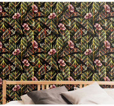 Modern geometric pattern with birds Contemporary Wallpaper - TenStickers