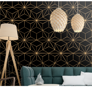 Modern golden lines modern wallpaper - TenStickers