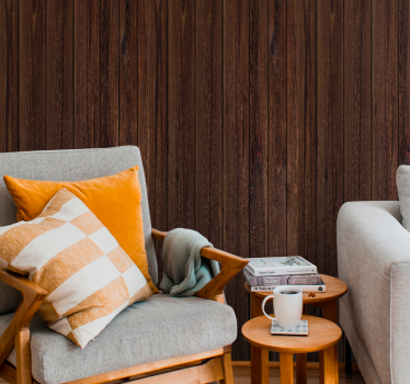 Natural dark brown wood effect  wallpaper - TenStickers