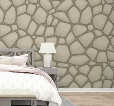 Natural stone beige Textured Wallpaper - TenStickers