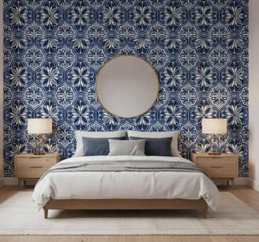 Navy wallpaper navy fabric design - TenStickers