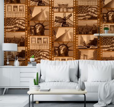 Ancient film pictures new york wallpaper - TenStickers