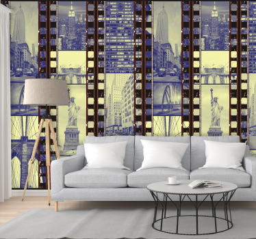 NY - Urban Collage New York Wallpaper - TenStickers