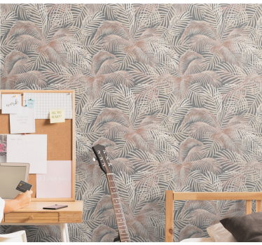 Palm leaves outline  Contemporary Wallpaper - TenStickers