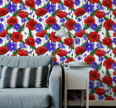 Cornflowers Nature wallpaper - TenStickers