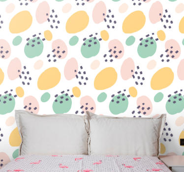 Pastel wall art forms lounge wallpaper - TenStickers