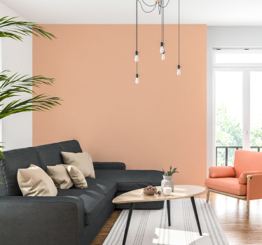 Peach fuzz monocolor design front room wallpaper - TenStickers