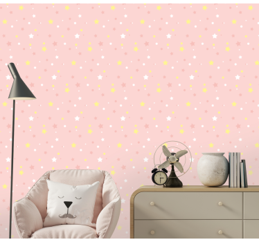 Pink background  starry wallpaper - TenStickers