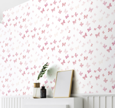 Pink butterflies Bedroom Wallpaper - TenStickers