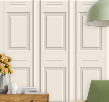 Realistic white paneling Lounge Wallpaper - TenStickers