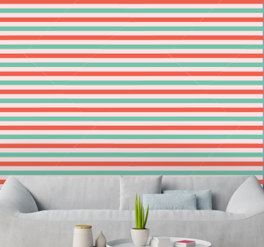 Red and green horizontal stripes Xmas Wallpaper - TenStickers
