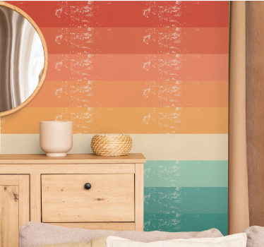 Retro striped rainbow retro wallpaper - TenStickers