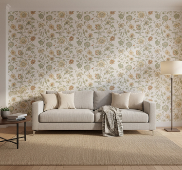 Rustic wallpaper decent light flower design - TenStickers