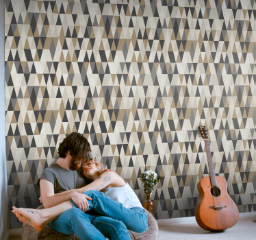 Scandinavian motifs Circle Pattern Wallpaper - TenStickers