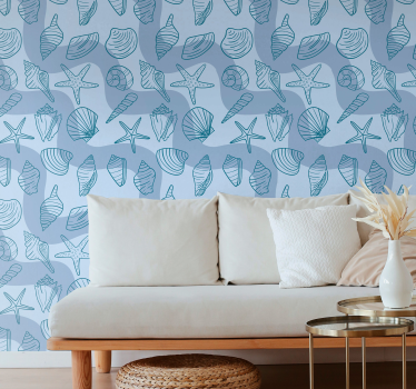Seashells patterns Seashell wallpaper - TenStickers