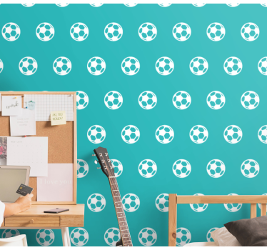 Soccer Balls Pattern teenage bedroom wallpaper - TenStickers