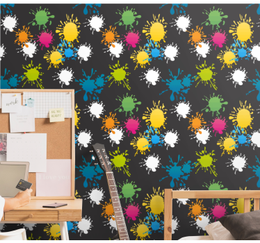 Teenage bedroom wallpaper splatter patterns - TenStickers