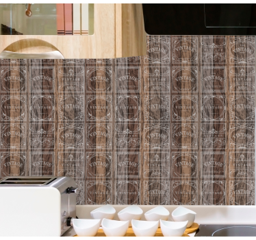Stamped Barrels vintage wallpaper - TenStickers