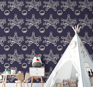 Star Badge Design vintage wallpaper - TenStickers
