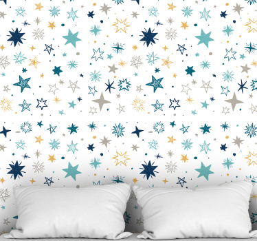 Star wallpaper with celestial star patterns - TenStickers