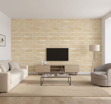 Stone wallpaper beige yellow bricks - TenStickers