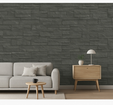 Stone wallpaper charcoal ledge stone - TenStickers