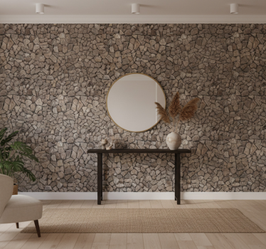 Stone wallpaper cobblestone pathway design - TenStickers