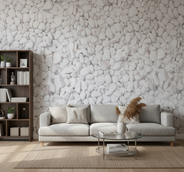 Stone wallpaper in realistic white - TenStickers
