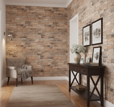 Stone wallpaper with realistic brick design - TenStickers