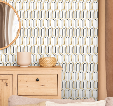 Stylish arch patterns living room wallpaper - TenStickers