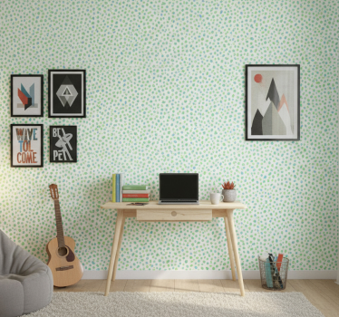 Teenage bedroom wallpaper blue and green dots - TenStickers