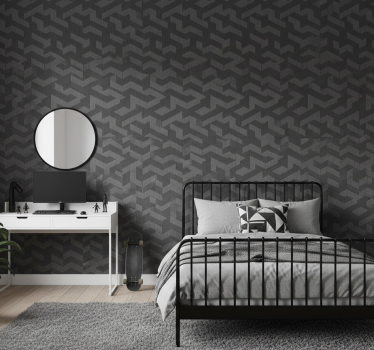 Teenage bedroom wallpaper geometric dark shapes - TenStickers