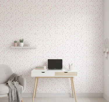 Teenage bedroom wallpaper in pink dotted patterns - TenStickers