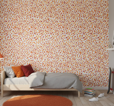 Teenage bedroom wallpaper orange and red dots - TenStickers
