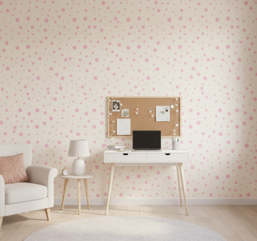 Teenage bedroom wallpaper pink elegant dots - TenStickers