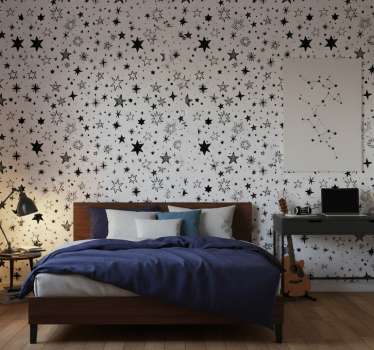 Teenage bedroom wallpaper starry night design - TenStickers