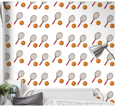 Teenage bedroom wallpaper tennis inspired - TenStickers