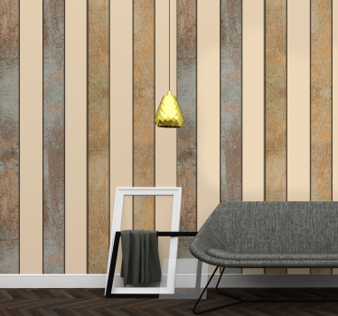 Textured Rustic Striped Pattern Living Room Wallpaper - TenStickers