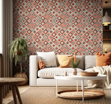 Tribal boho pattern Living room wallpaper for wall - TenStickers