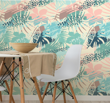 Exotic leaf design jungle wallpaper - TenStickers