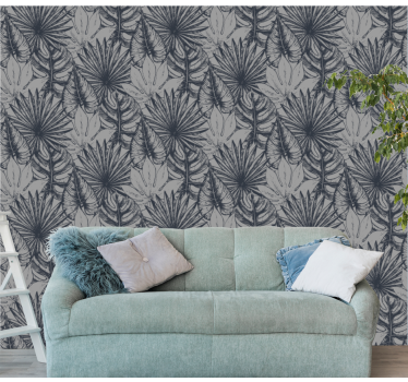 Tropical Motif living room wallpaper - TenStickers