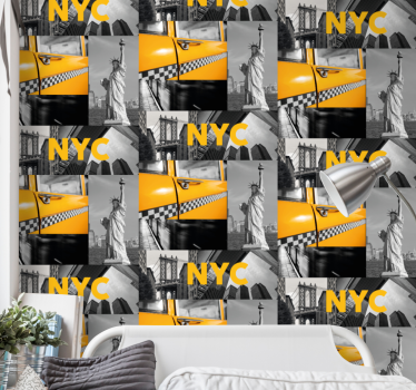 Urban Collage city wallpaper - TenStickers